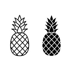 Two contrasting pineapple icons side by side Vector