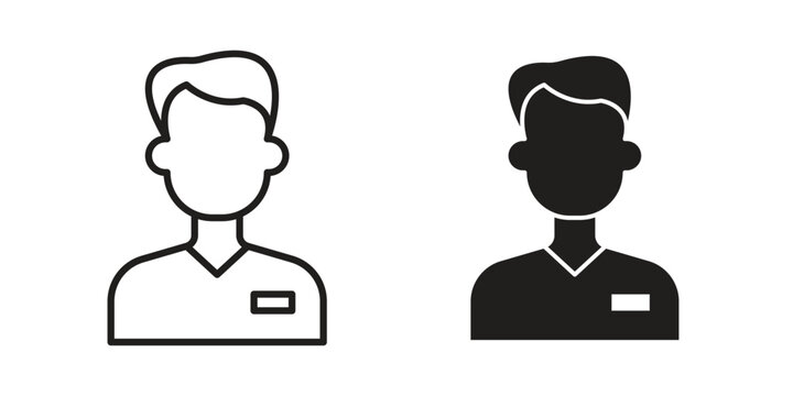 Man icon. linear style sign for mobile concept and website ui design