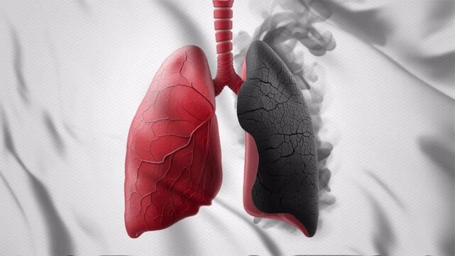 Animated video with a World No Tobacco Day theme, with a wavy flag style, suitable for campaigns. Motion graphics, 4K footage.
