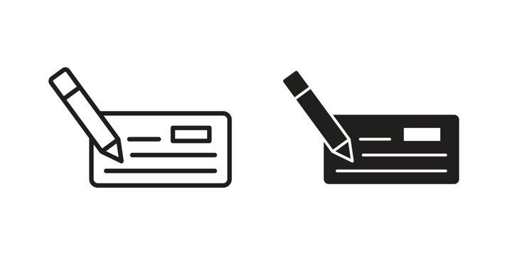 Money check icon. linear style sign for mobile concept and website ui design