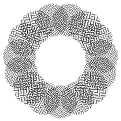 Obraz premium Beautiful circular maze frames. Geometric ring Vector symbols. Abstract round border details. Intricate labyrinth graphics.