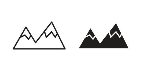 Mountains icon. linear style sign for mobile concept and website ui design