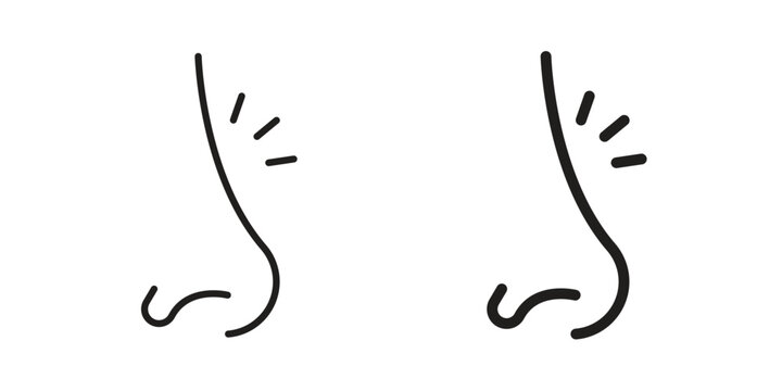 Nose pain icon. linear style sign for mobile concept and website ui design