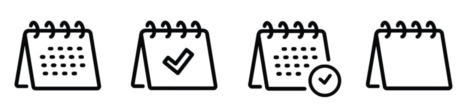 Group of calendar icons representing dates and events