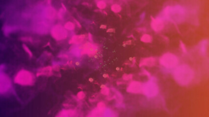 Vibrant pink and orange abstract background with bokeh lights