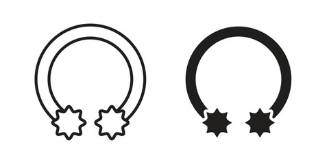 Piercing icon. linear style sign for mobile concept and website ui design © Siyan