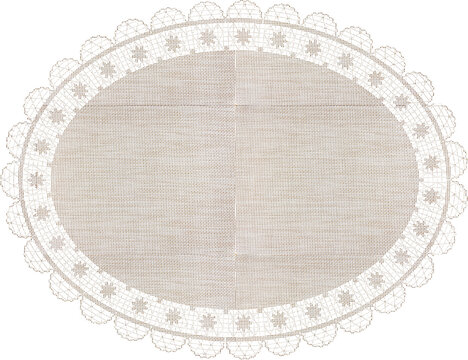 Beige Oval Lace Doily Background High Quality Isolated