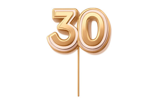 30 gold anniversary celebrating birthday party numeral topper