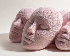 Stone Carved Face Sculptures Generative AI