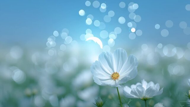 White background video beautiful blur blurred flower bokeh spring blossom nature light summer floral flora abstract beauty bloom blooming natural season animation motion effect overlay collection