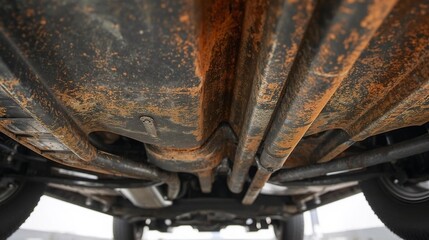 Vehicle undercarriage covered with durable corrosion resistant texture