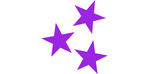 Obraz premium Bright purple stars are perfect for celebrations, achievements, or a magical theme. Ideal for holiday greeting cards, banners, or decorations, set against a transparent background.