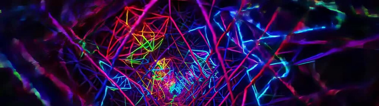 Colorful lights abstract tunnel background