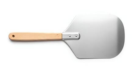 Pizza Peel Isolated on White Background Kitchen Utensil.