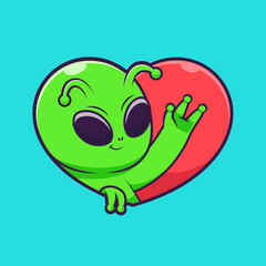 Cute Alien Love Heart Sign Cartoon  © catalyststuff