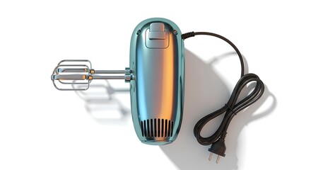 Retro Hand Mixer with Chrome Finish and Beater.
