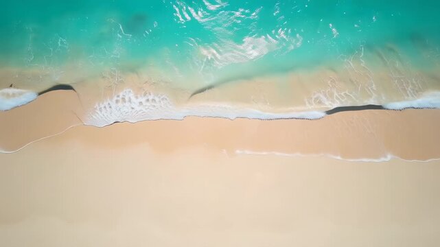 Ocean waves creating patterns on sand, aerial view coastal erosion natural art, turquoise water white foam texture, summer beach abstract beautiful landscape 