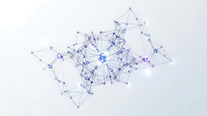 Complex network structure with interconnected nodes and lines