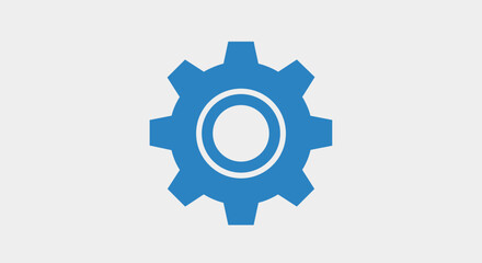 Blue Gear Icon Symbol.