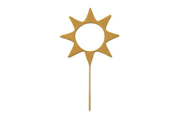 Golden glitter sun cake topper celebrating birthday party