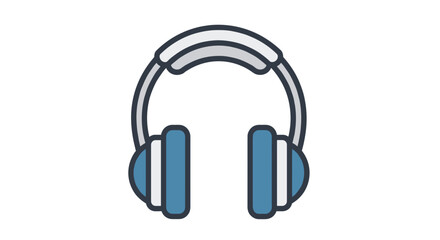 Fototapeta premium Blue Headphones Simple Vector Illustration.