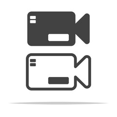 Video camera icon transparent vector isolated illustration