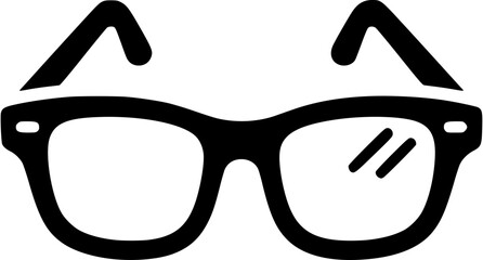 Retro nerd glasses spectacles vector silhouette icon for academic style