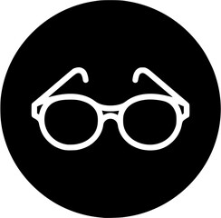 Minimalist round circle glasses frame vector silhouette icon for smart look