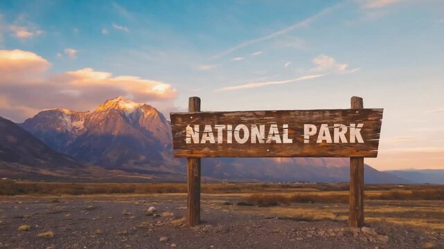 Sign of national park, in a national park.