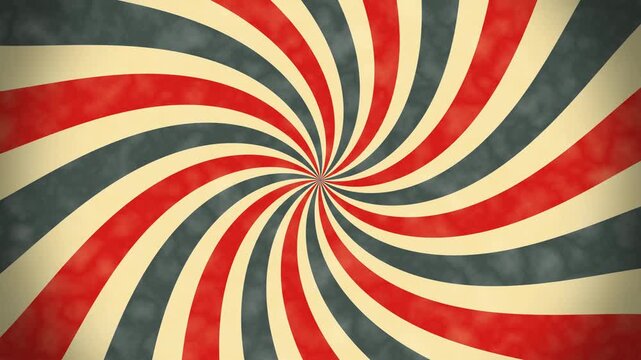 Sunburst twirl red black vintage retro rotating animated background	