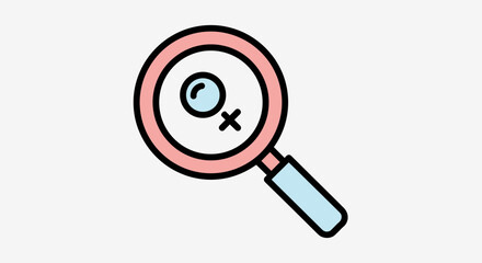 Magnifying Glass Icon with Percentage Symbol.