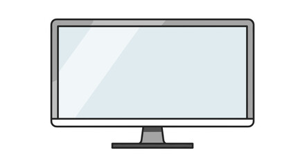 Fototapeta premium Modern Computer Monitor on Stand Isolated.