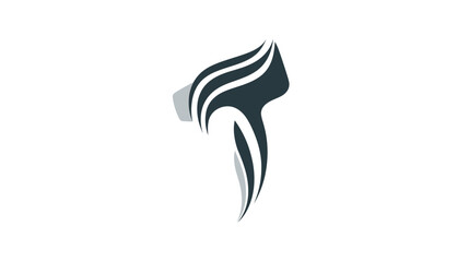 Fototapeta premium A modern abstract design featuring a stylized letter T with flowing curves and layered segments