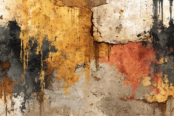 Textures of Time Reflected in Faded Colors on a Weathered Wall Surface Generative AI