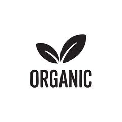 Simple organic logo featuring stylized leaves and clean typography representing natural and eco friendly products