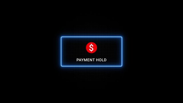 Payment Hold Notification with Dollar Sign on Black Background payment pending transaction on hold financial notification