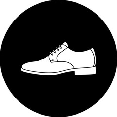 Classic men dress shoe footwear vector silhouette icon for formal style