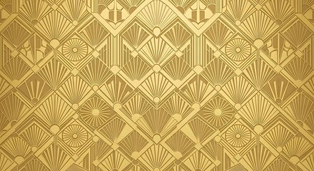 Intricate Gold Art Deco Geometric Pattern Background