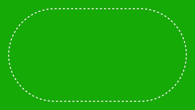 Line dot Rectangle frame animation. Rectangular doodle scribble motion graphics. dots rotating in a circle 4k video.