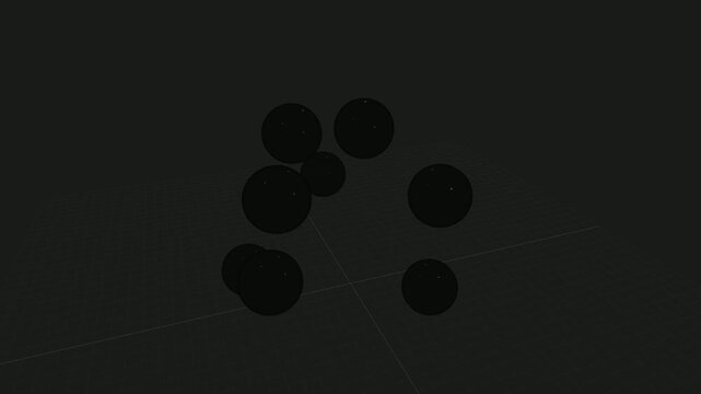 Black paw print moving on dark background.