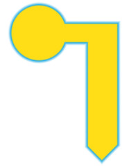 yellow text frame for any text with paper clip