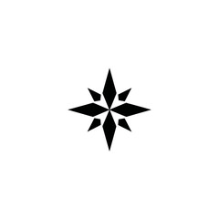 Obraz premium A geometric star design, black on white background, with four large and four smaller points