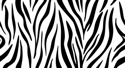 Classic black and white zebra stripe pattern design background with vertical wild texture © Rena