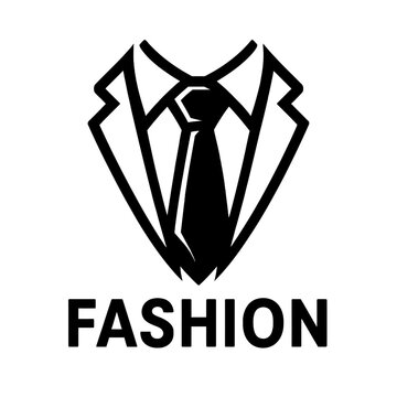 Professional Men's Fashion Logo: Elegant Suit & Tie Design symbolizing Sophisticated Formal Wear, Business Attire, and Classic Style for Modern Gentlemen's Apparel, Executive Clothing, and Dapper Ward