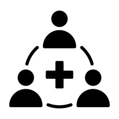 Public Health and Community Medical Network Icon. Healthcare Collaboration Concept