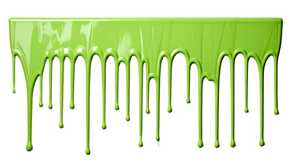 Thick, vibrant green liquid dripping against black