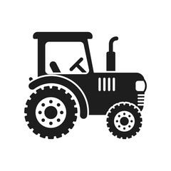 Obraz premium Tractor truck icon in flat style. Agriculture transport vector illustration on isolated background. Farming vehicle sign business concept.