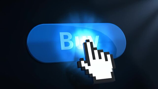 Blue buy button with cursor