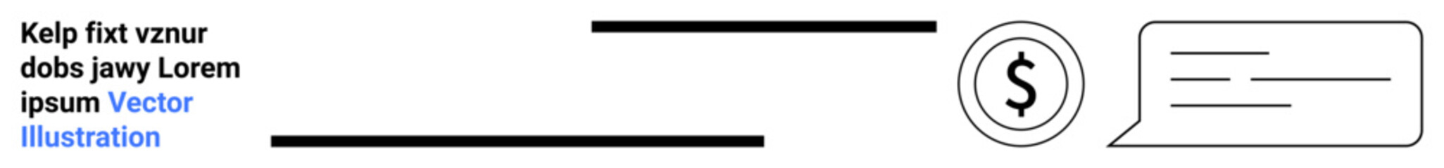 Obraz premium Payment processing, financial services, digital communication, business transactions, e-commerce, messaging tools. A dollar sign in a circle next to a text bubble. Payment processing and financial