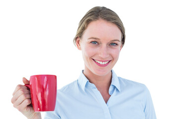 Smiling businesswoman looking at camera